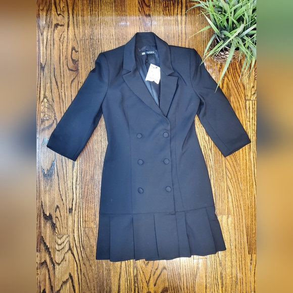 Zara NWOT Mini Black Dressblazer Size S - Picture 8 of 16